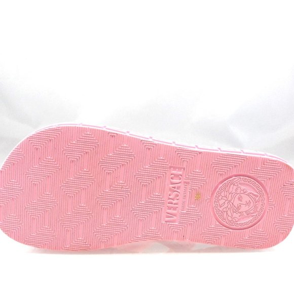 NWT$375 Versace Medusa Icon Greek Key Greca Thong Flip Flops Slides 36.5 / 5-5.5 - Picture 12 of 14